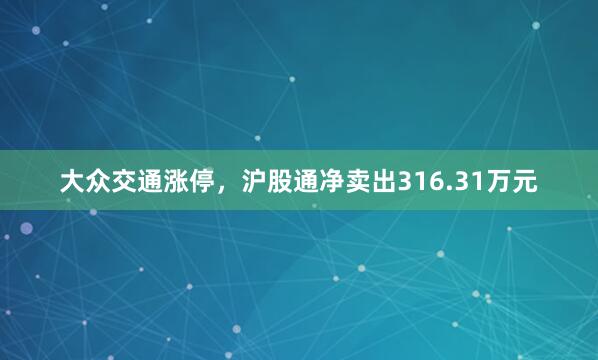 大众交通涨停，沪股通净卖出316.31万元